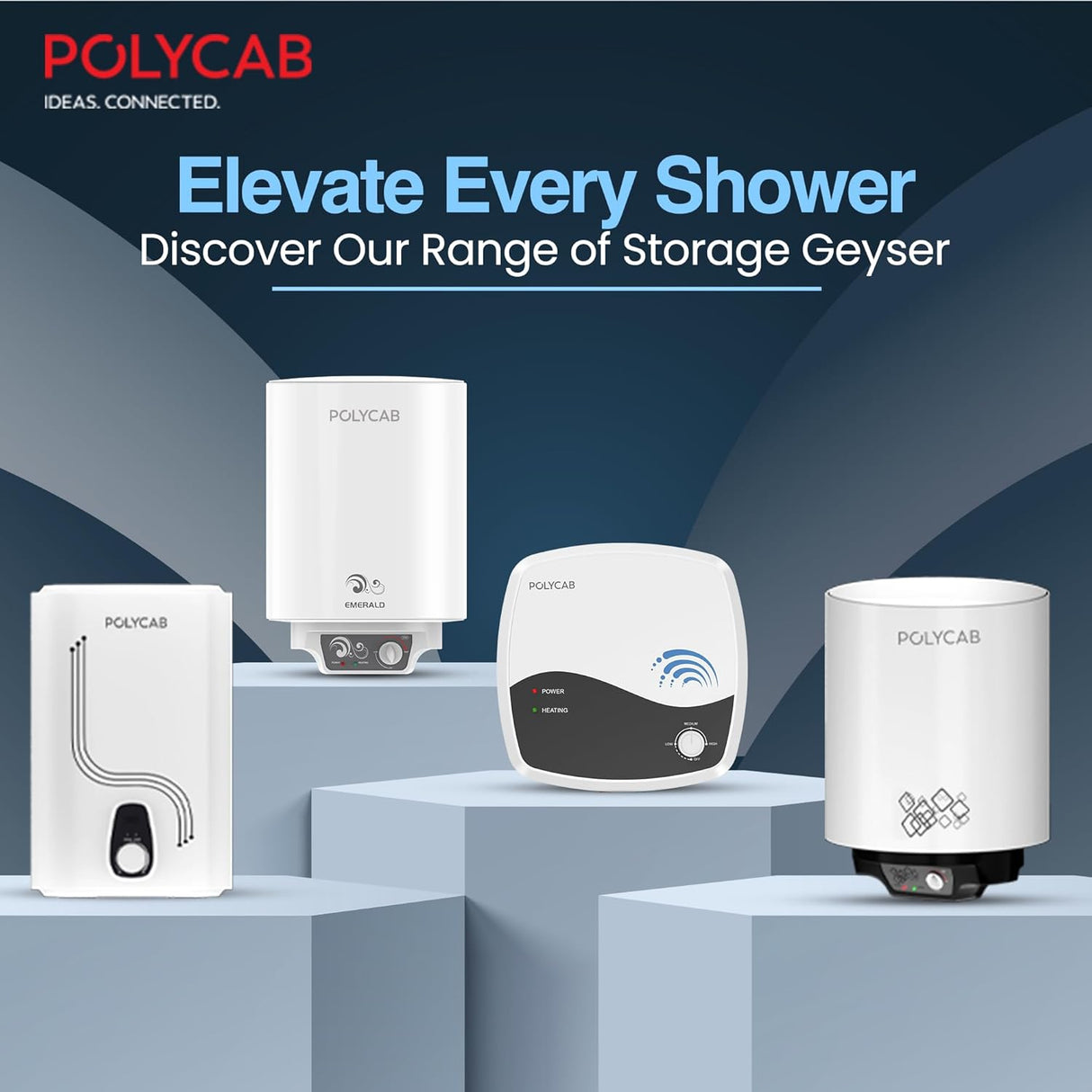 Polycab Celestia 10 Litre Storage Water Heater Geyser (White)