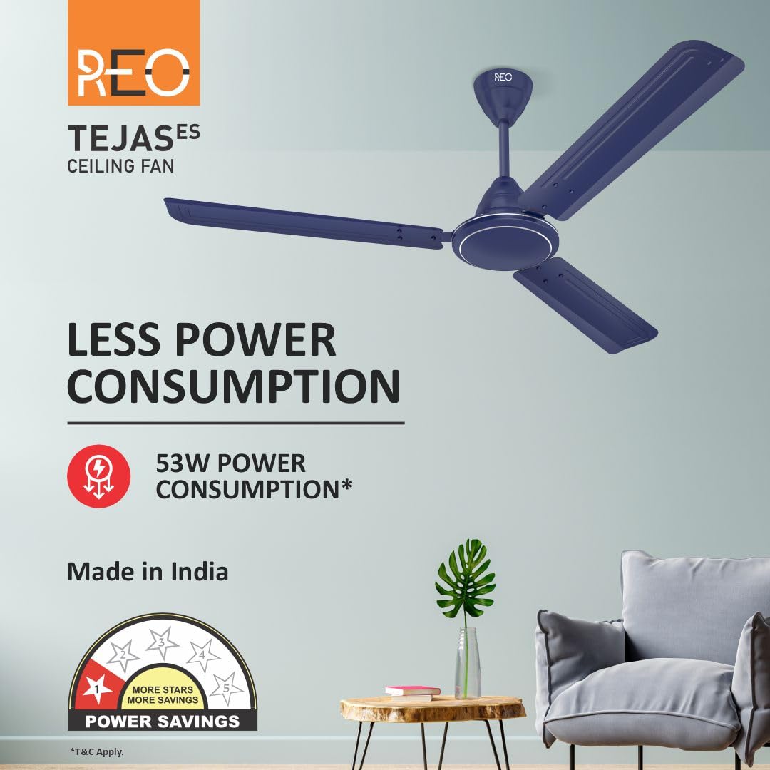 Havells Reo Tejas ES 1200mm Ceiling Fan | High Speed | Matt Blue