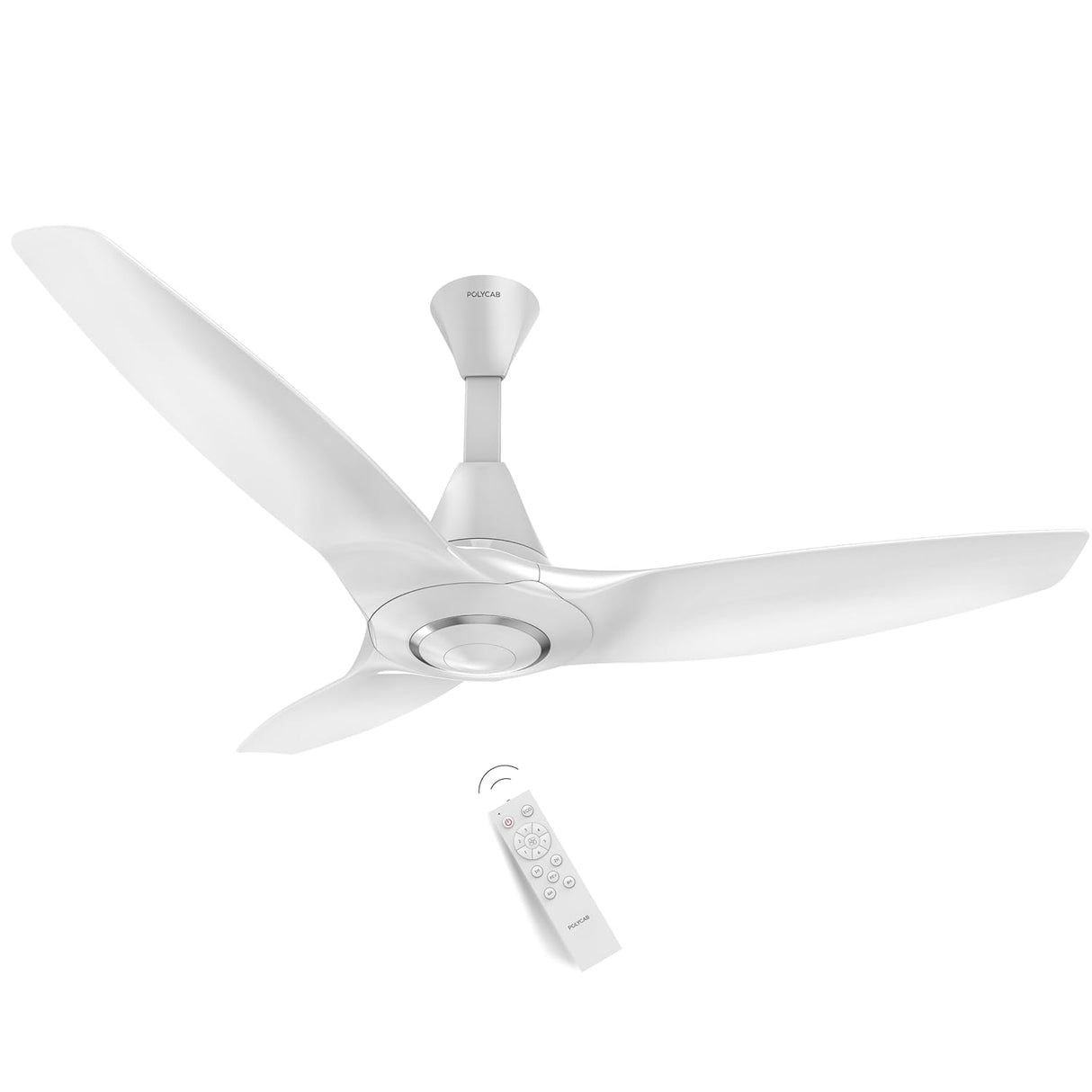 Polycab Silencio Cruiser 1200mm 5-Star Noiseless Premium BLDC Ceiling Fan (White Chrome)