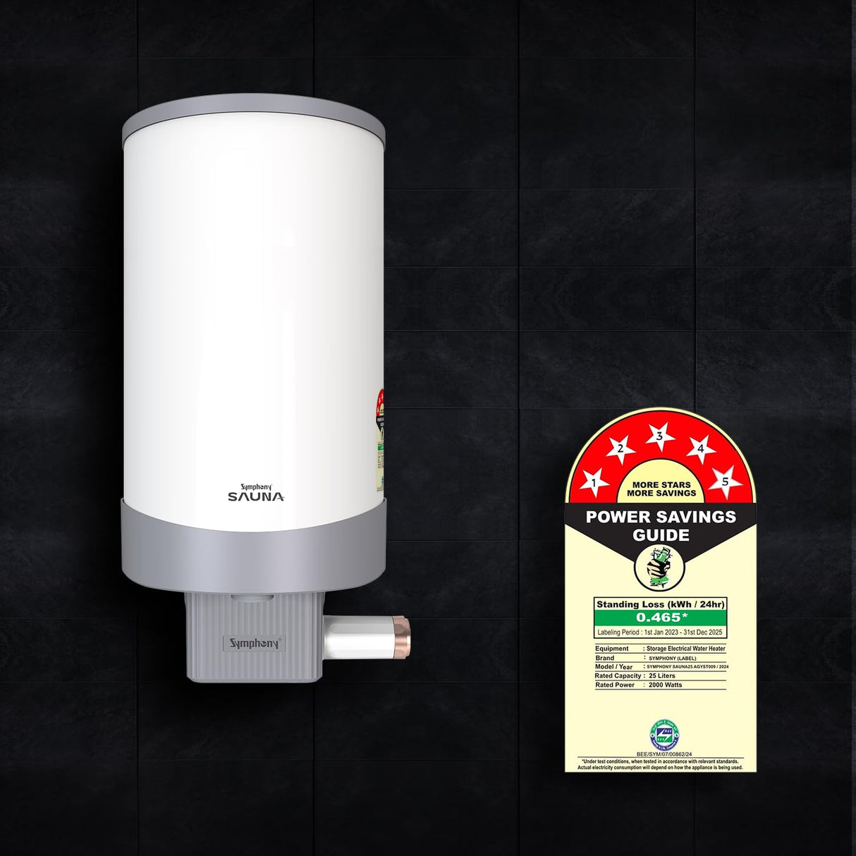 Symphony Sauna Storage Water Geyser 25 L (White)