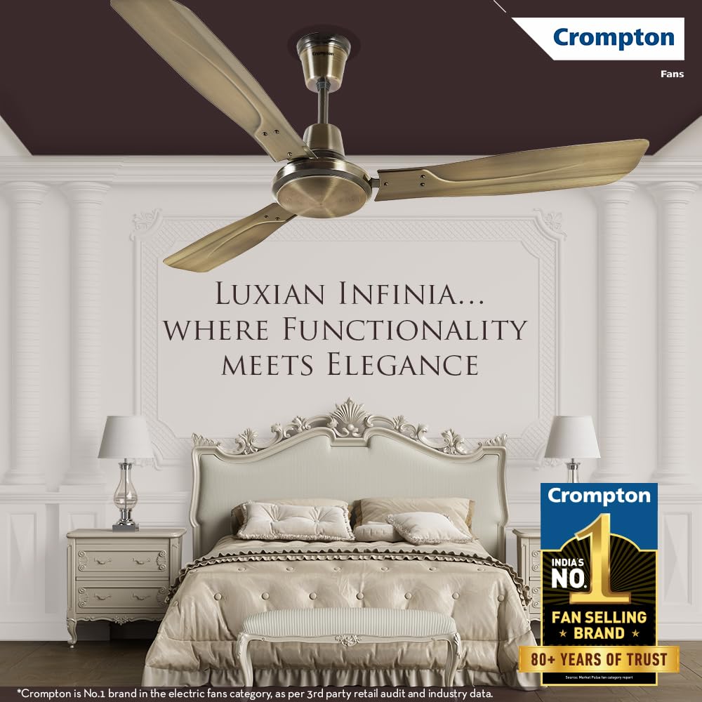 Crompton Luxian Infinia 1200mm Ceiling Fan (Antique Brass)