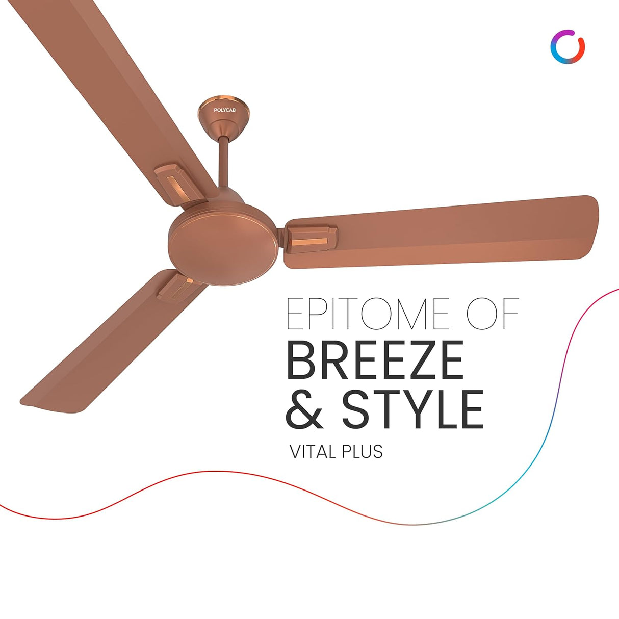 Polycab Vital Plus 1200mm Ceiling Fan (Metallic Copper)
