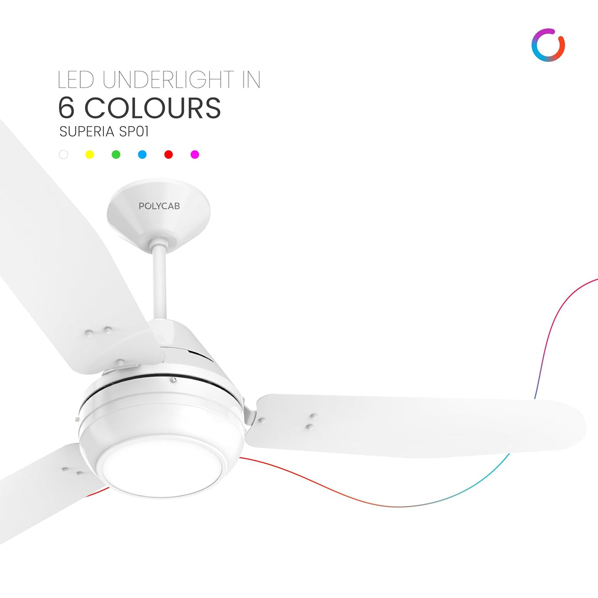 Polycab Superia SP01 1200mm Underlight Ceiling Fan (White)