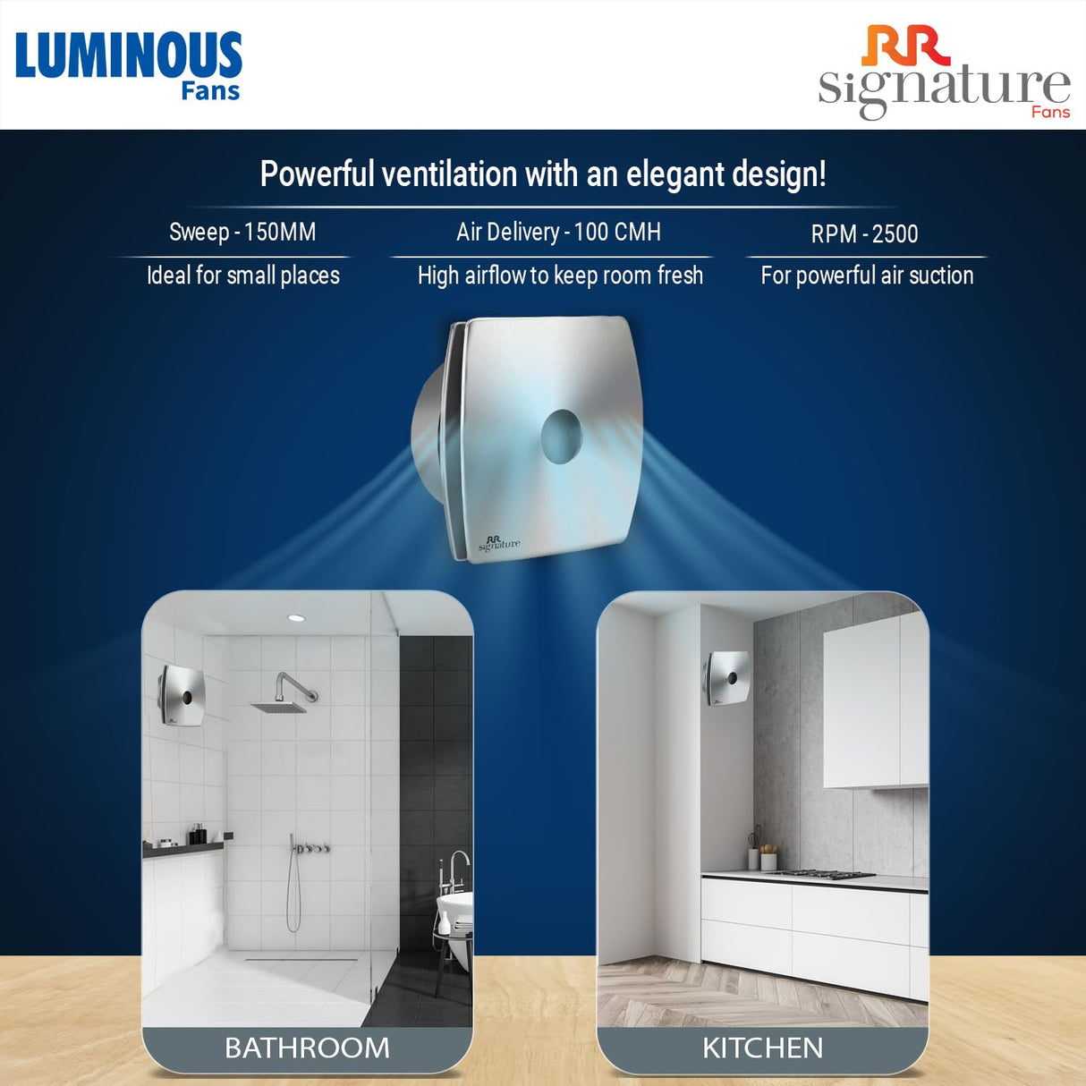 Luminous Vento Air 150mm Exhaust Fan (Metal Finish)