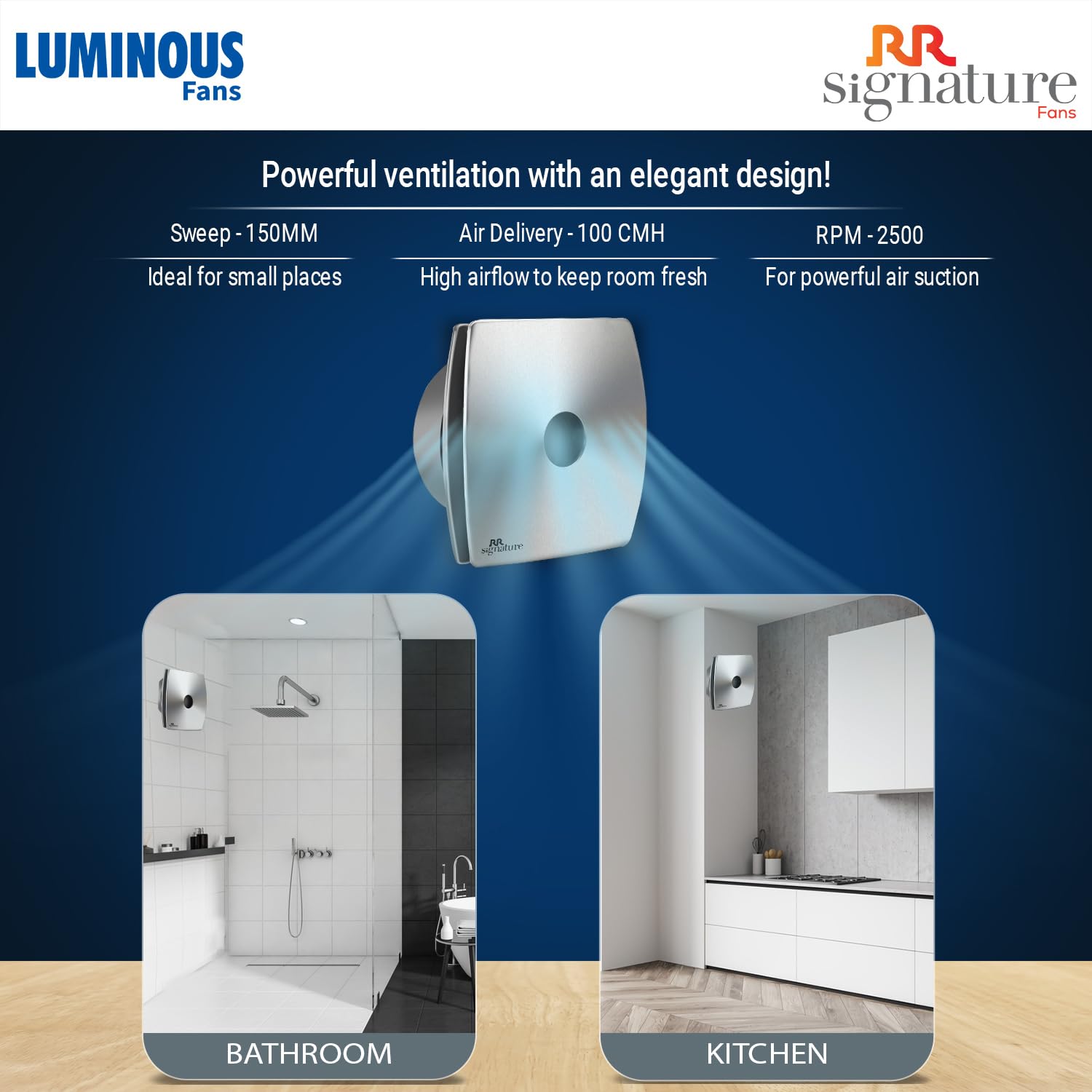 Luminous Vento Air 150mm Exhaust Fan (Metal Finish)