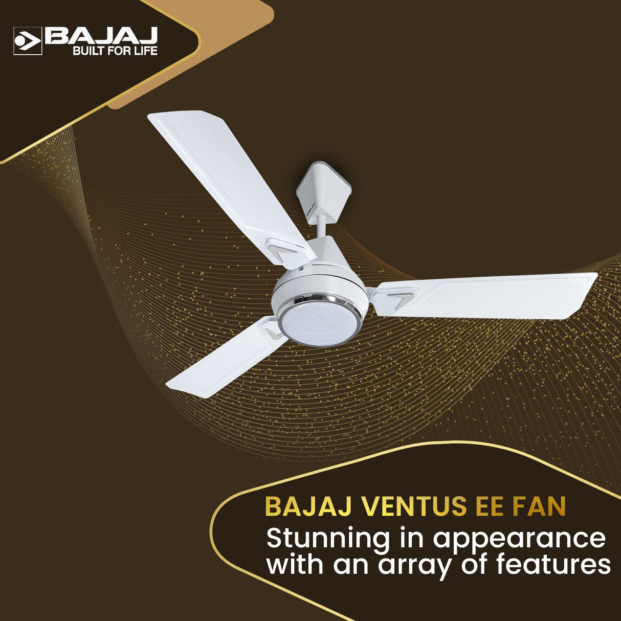 Bajaj Ventus EE 1200 Mm 1 Star Rated Energy Efficient Ceiling Fan (Vanilla White)