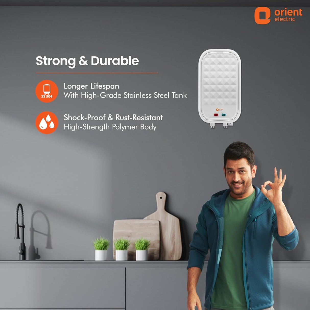 Orient Electric Revatto 3 Litre Instant Water Heater Geyser (White)