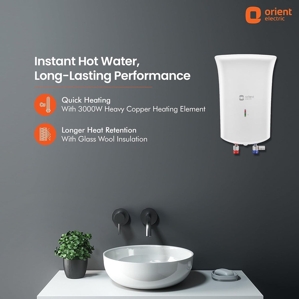 Orient Electric Primus 3L instant water heater (White)