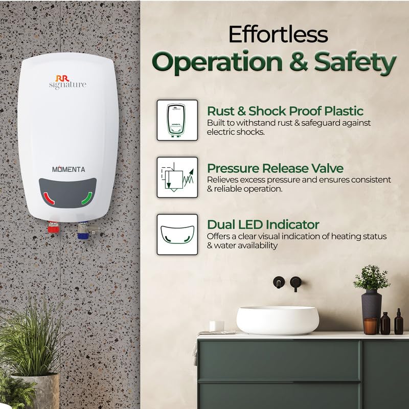 RR Signature Momenta 5-Litre Instant Water Heater Geyser (White)