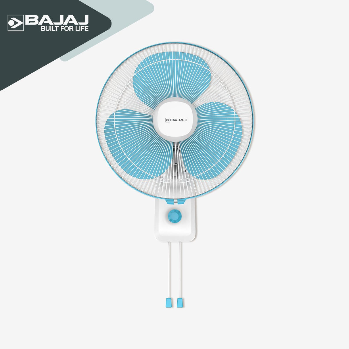 Bajaj Robusto 400MM Oscillating Wall Fan (Icy Blue & White)