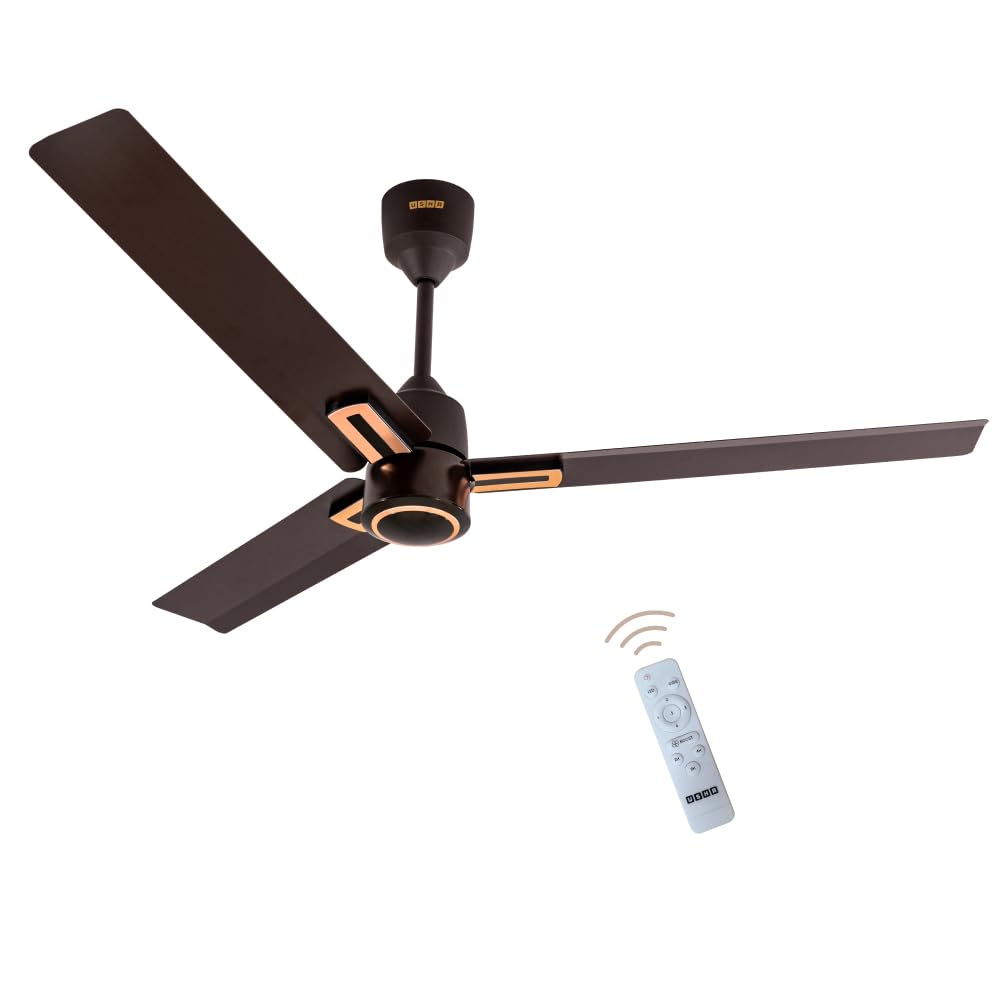 USHA AeroEdge Plus 1200mm BLDC Ceiling Fan with IR Remote (Smoke Brown)