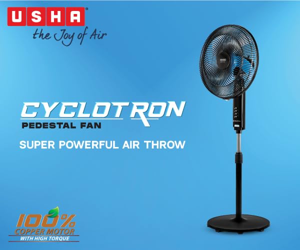 USHA 400MM CYCLOTRON PEDESTAL FAN WHITE