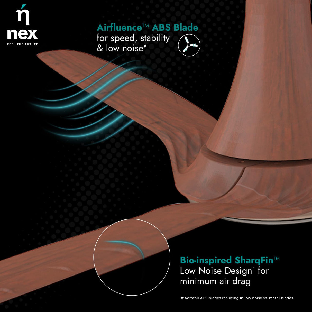 Nnex by Bajaj Dryft A90 BLDC 1200mm Ceiling Fan (Walnut)