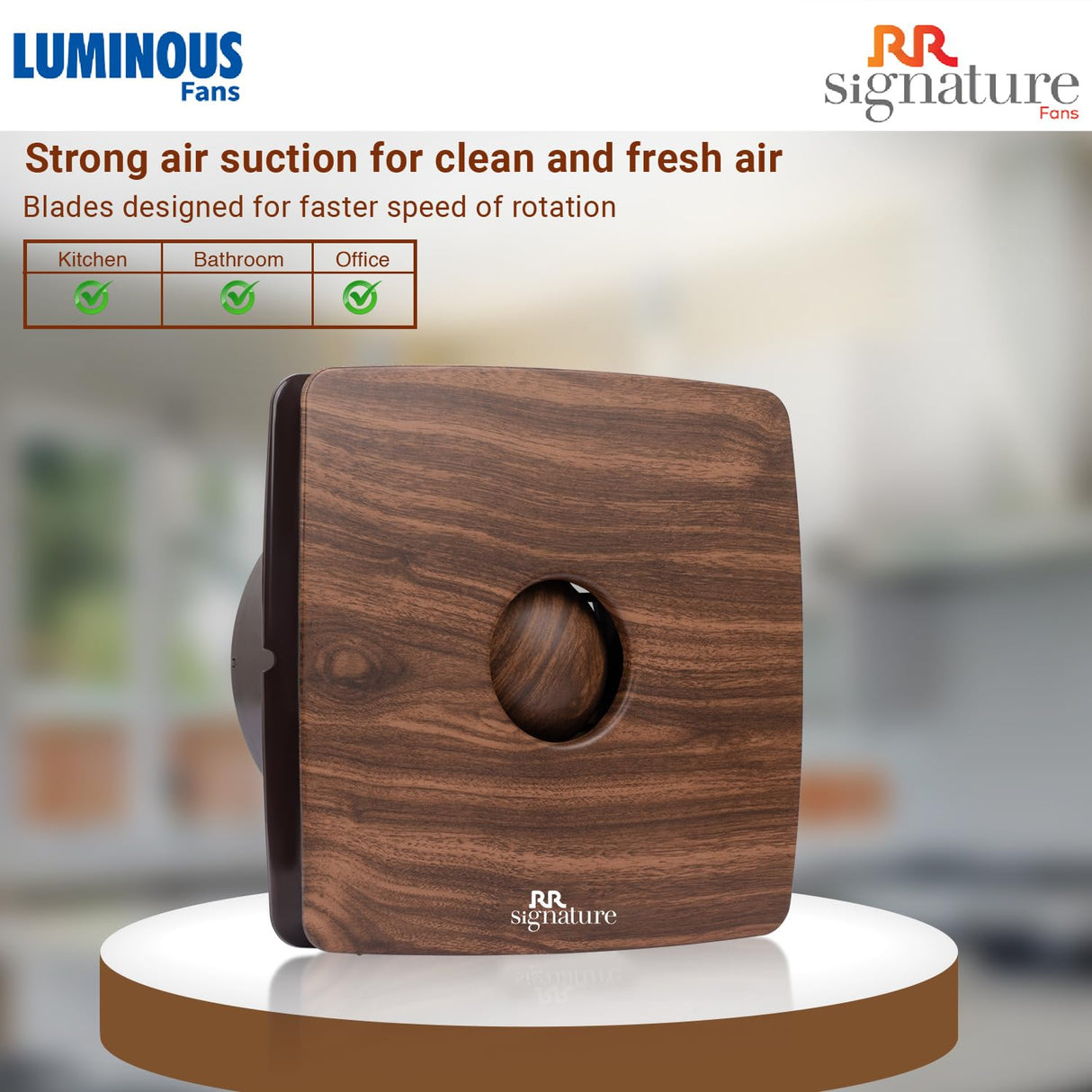 Luminous Vento Air 150mm Exhaust Fan (Wooden Brown)