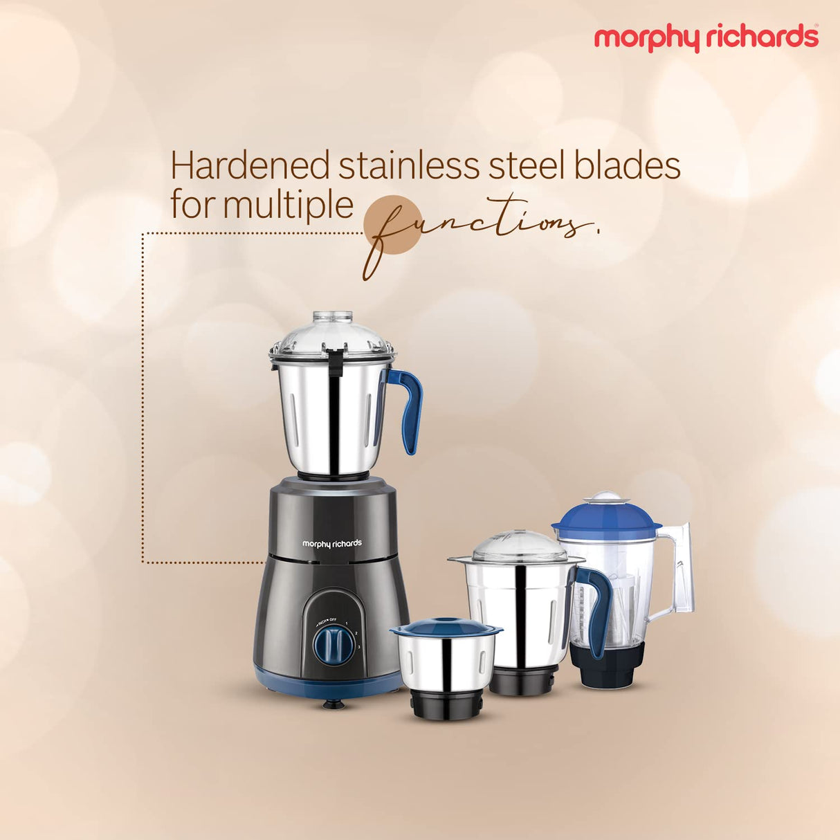 Morphy Richards 750W Relish 4 Jars Mixer Grinder (Black and Blue)