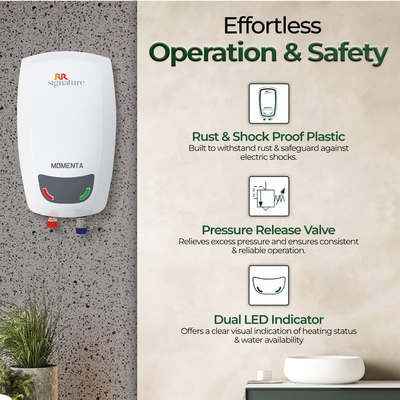 RR Signature Momenta 5-Litre Instant Water Heater Geyser (White)