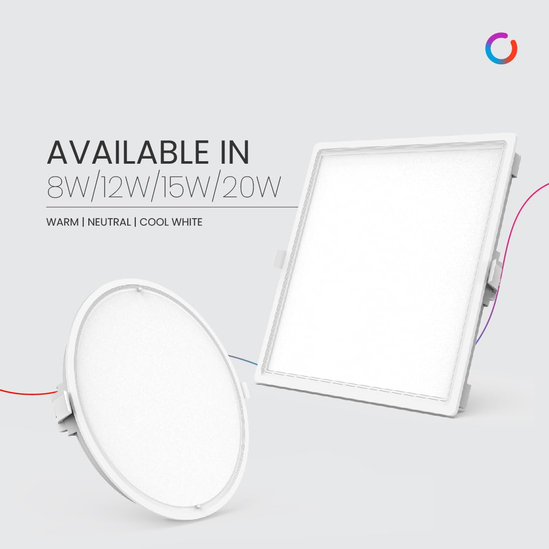 Polycab Scintillate 3-in-1 Color Changing LED Panel Light (Square, 20-Watts)
