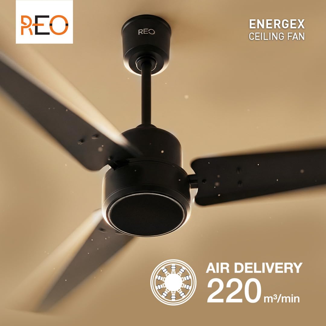 Havells REO Energex BLDC 1200MM Ceiling Fan (Matte Black)