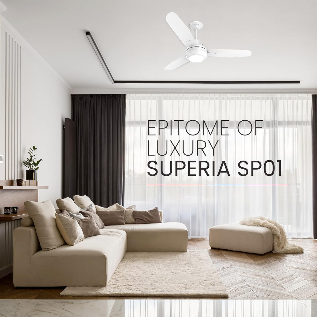 Polycab Superia SP01 1200mm Underlight Ceiling Fan (White)