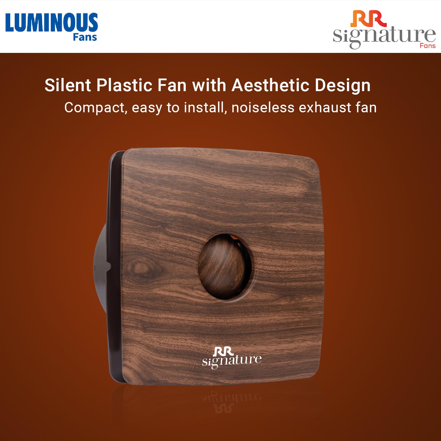 Luminous Vento Air 150mm Exhaust Fan (Wooden Brown)