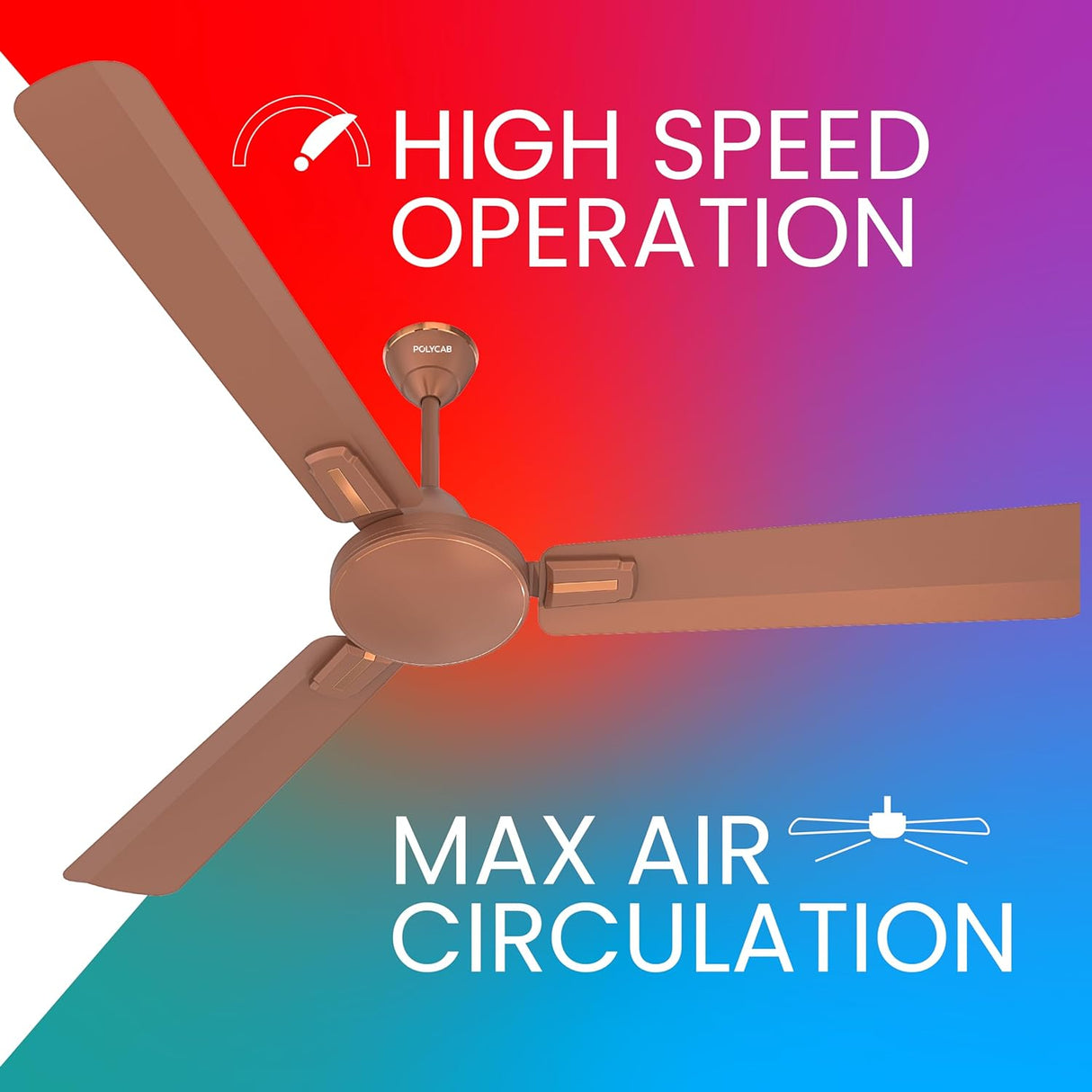 Polycab Vital Plus 1200mm Ceiling Fan (Metallic Copper)