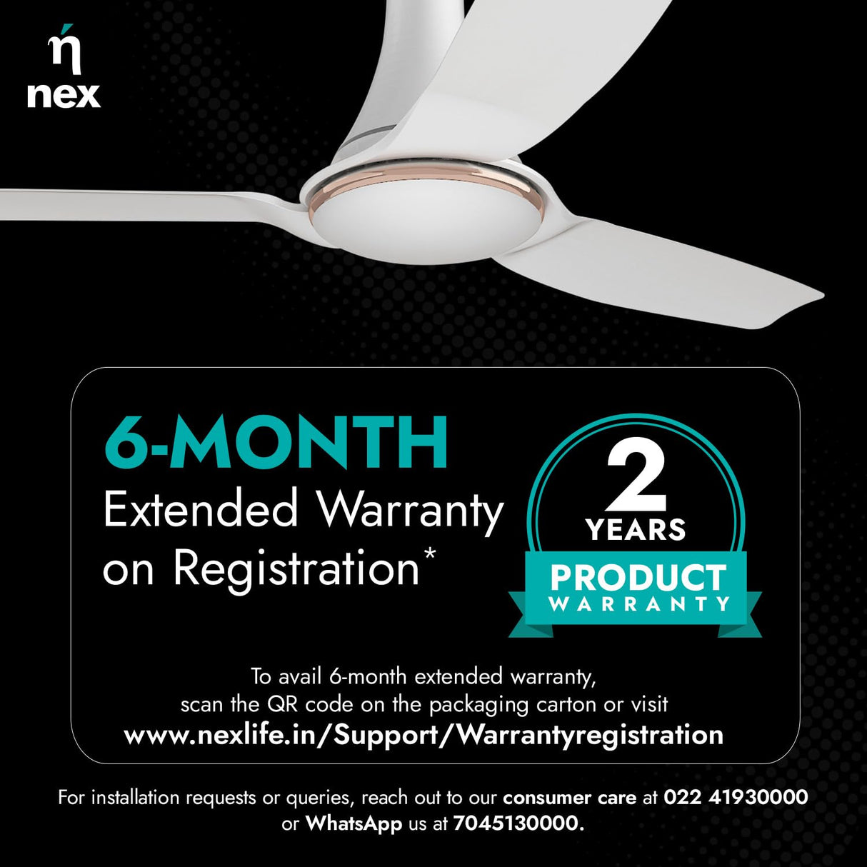 Nnex by Bajaj Dryft A90 1200mm Premium Ceiling Fan (Classic White)
