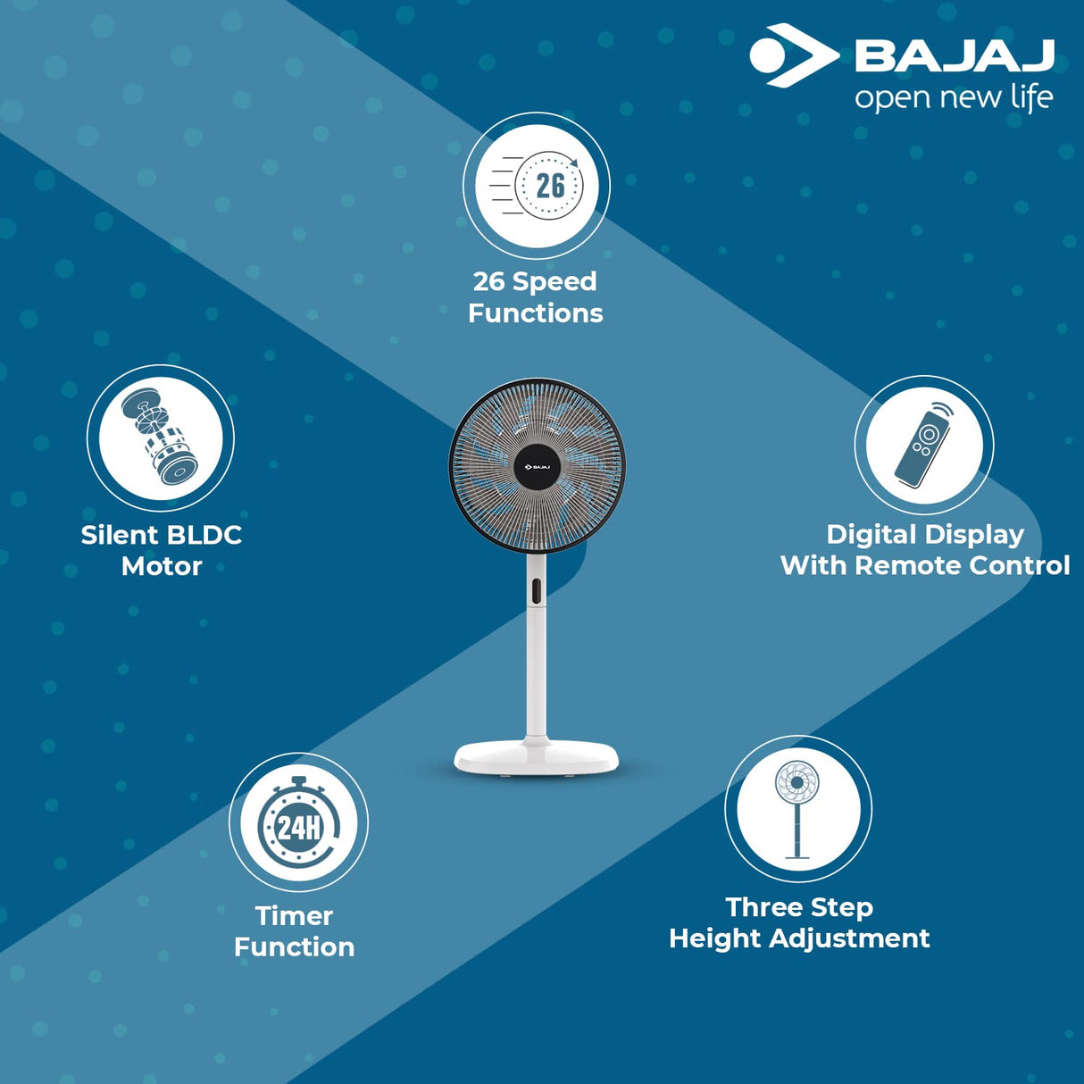 Bajaj Dominus 18 350mm Pedestal Fan