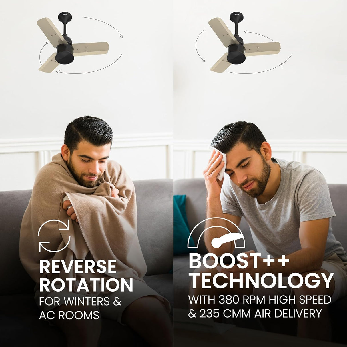 Polycab Silencio Mini 600mm Remote Ceiling fan (Pearl Beige)