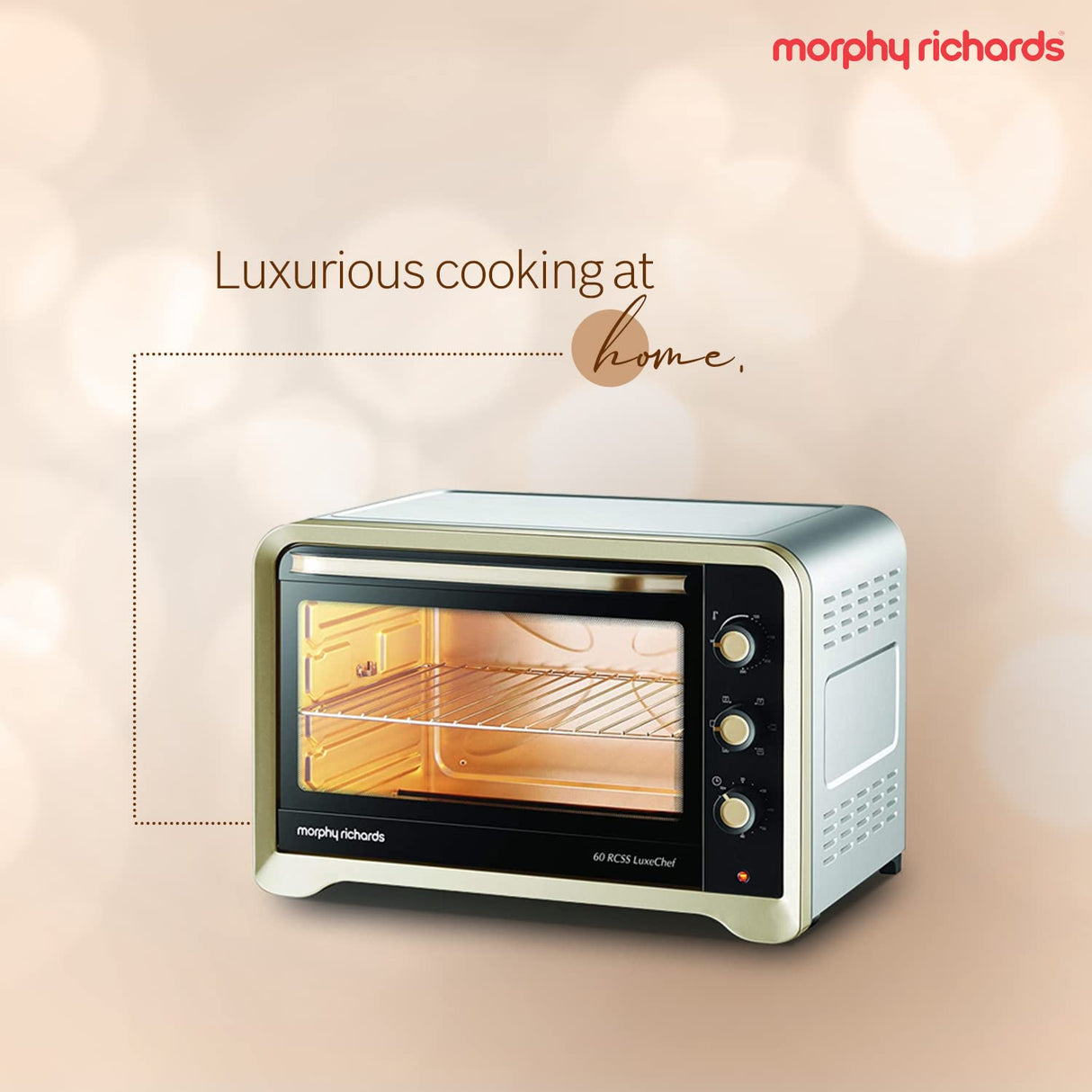 Morphy Richards 60 RCSS Luxechef Oven Toaster Griller (Gold, 60-Litre OTG)