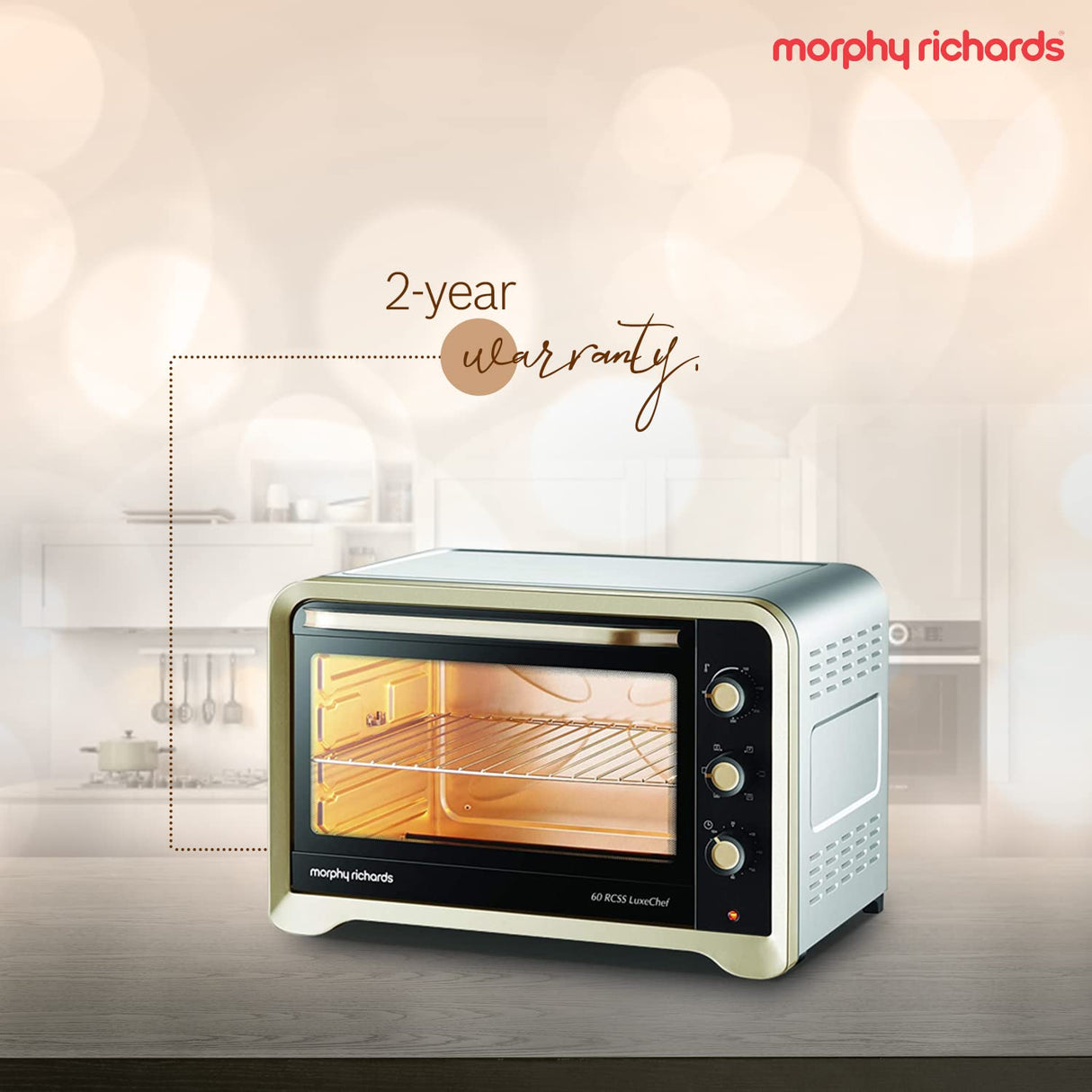 Morphy Richards 60 RCSS Luxechef Oven Toaster Griller (Gold, 60-Litre OTG)