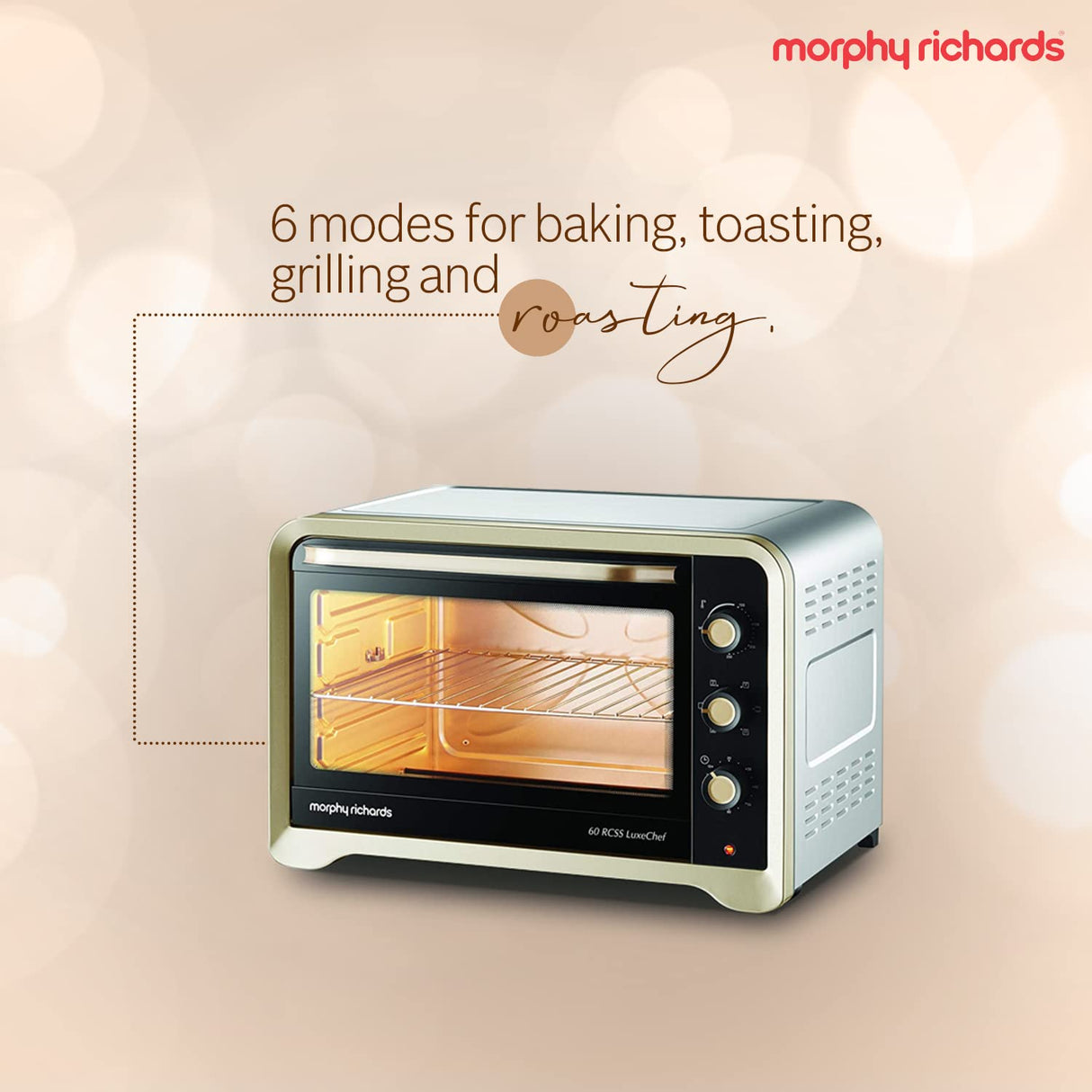 Morphy Richards 60 RCSS Luxechef Oven Toaster Griller (Gold, 60-Litre OTG)