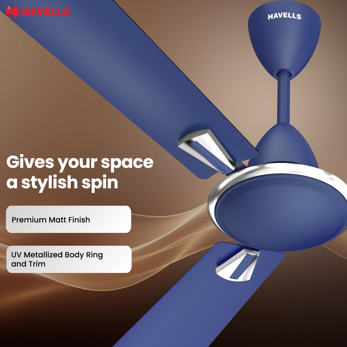 Havells Quickair 1400mm Ceiling Fan (Matt Blue)