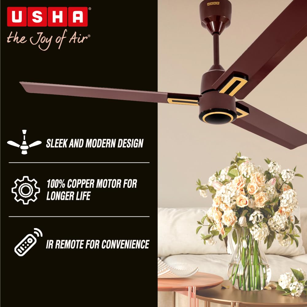USHA AEROEDGE PLUS 1200MM BLDC REMOTE CF BROWN