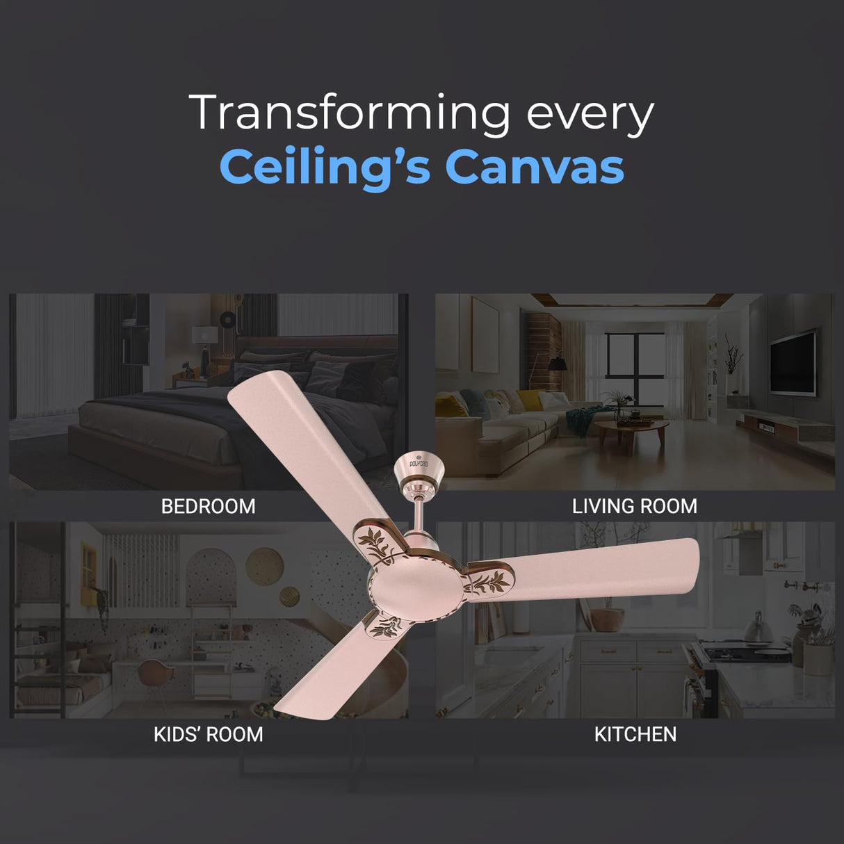 Polycab Eleganz Plus 1200mm Ceiling Fan (Rose Gold)