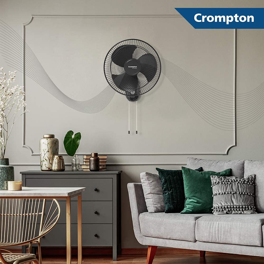 Crompton Torpedo High Speed 300mm Wall Fan (Black)