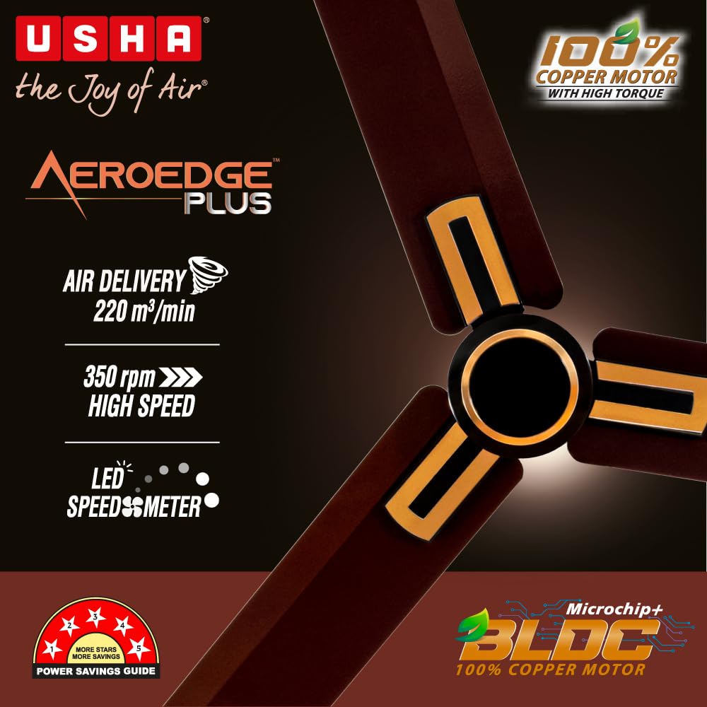 USHA AEROEDGE PLUS 1200MM BLDC REMOTE CF BROWN