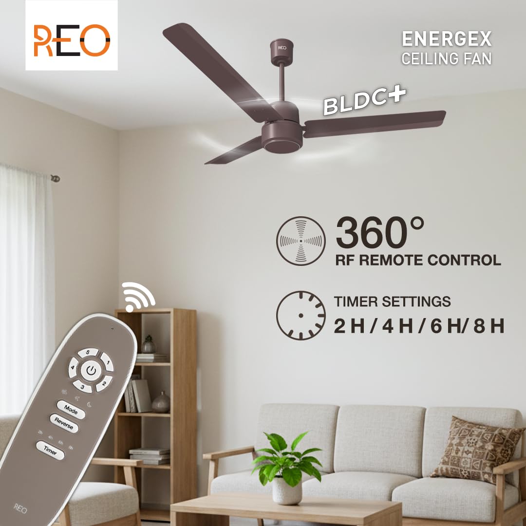 Havells REO Energex BLDC 1200MM Ceiling Fan (Cocoa Brown)