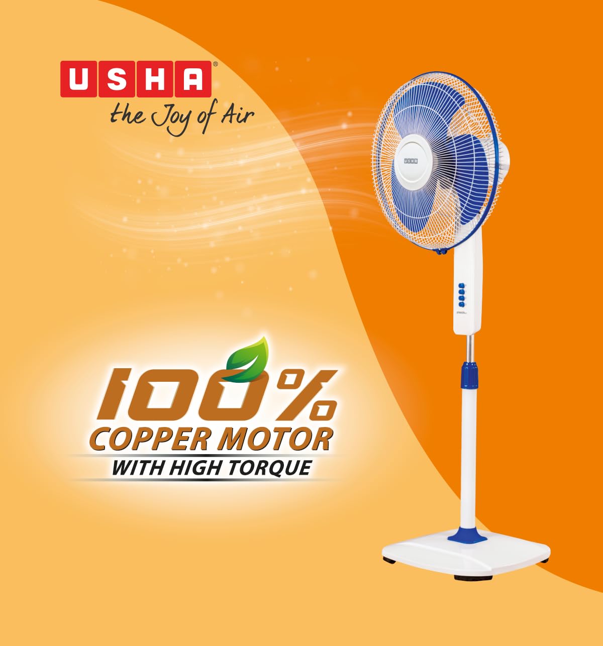 Usha Striker Plus 400mm Pedestal Fan (Blue)
