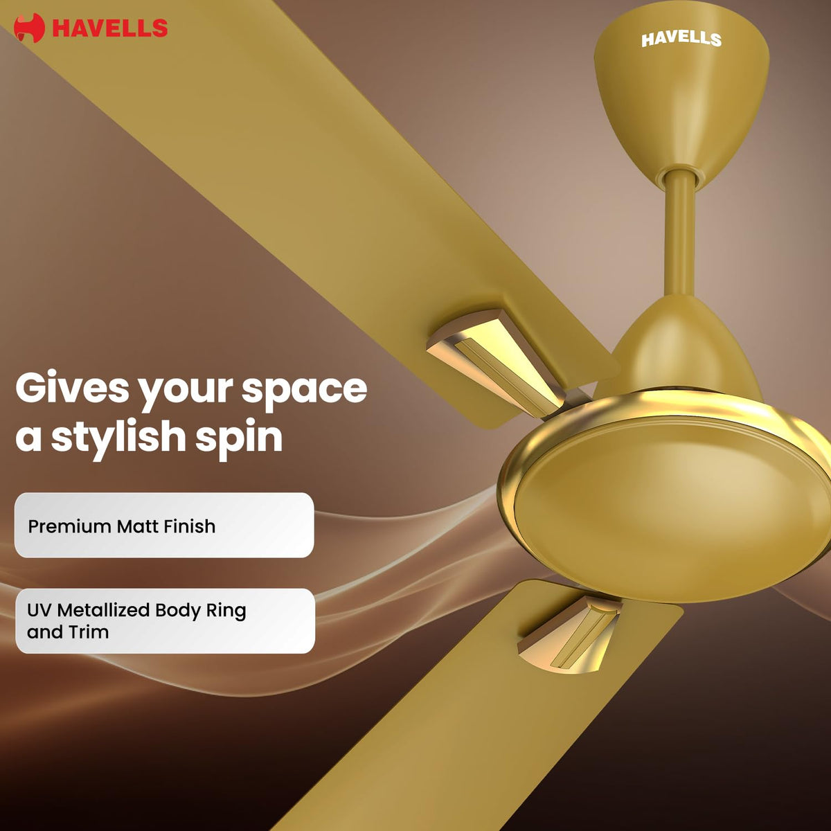 Havells Quickair 1400mm Ceiling Fan (Desert Gold)