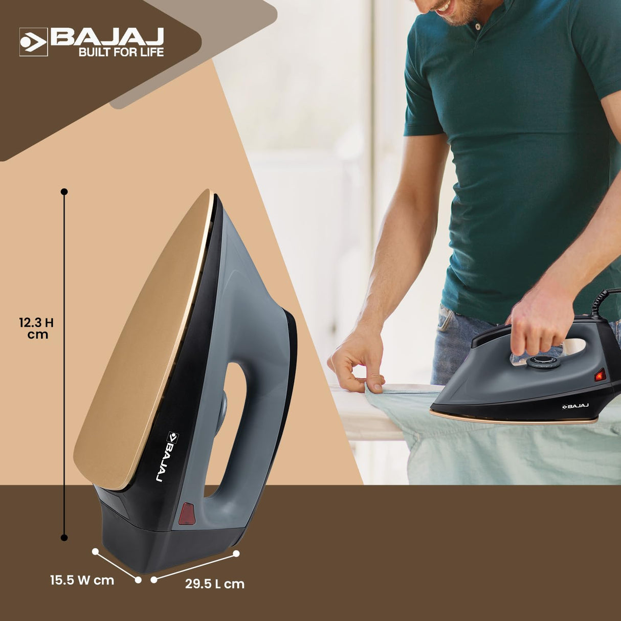 Bajaj Herculo 1100 Watts Dry Iron Black & Grey