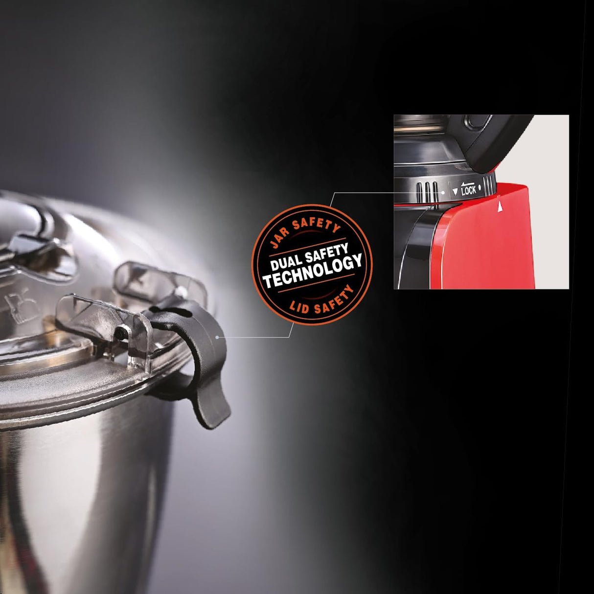 USHA iChef 750W Mixer Grinder (3 Jars, Red & Black)