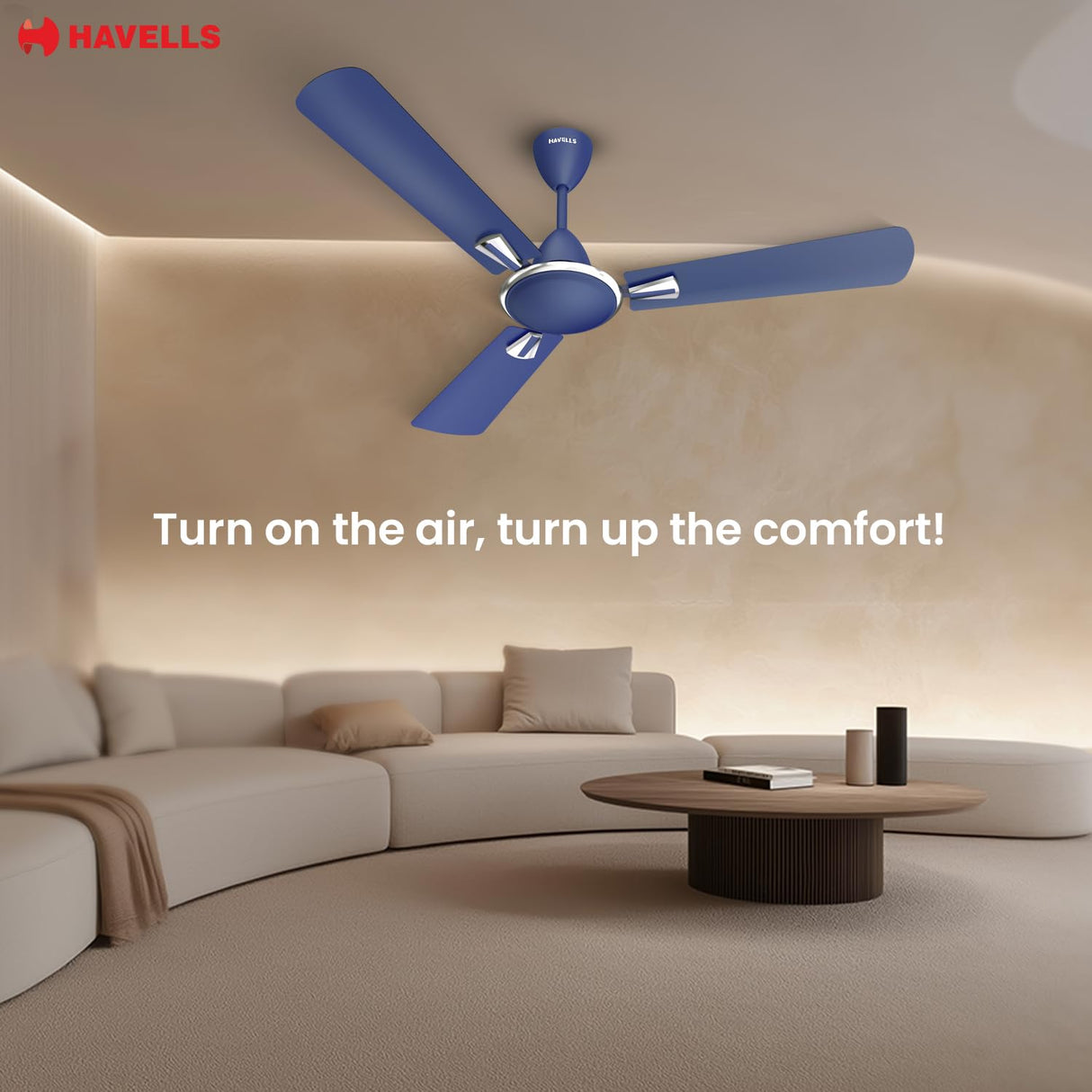 Havells Quickair 1400mm Ceiling Fan (Matt Blue)