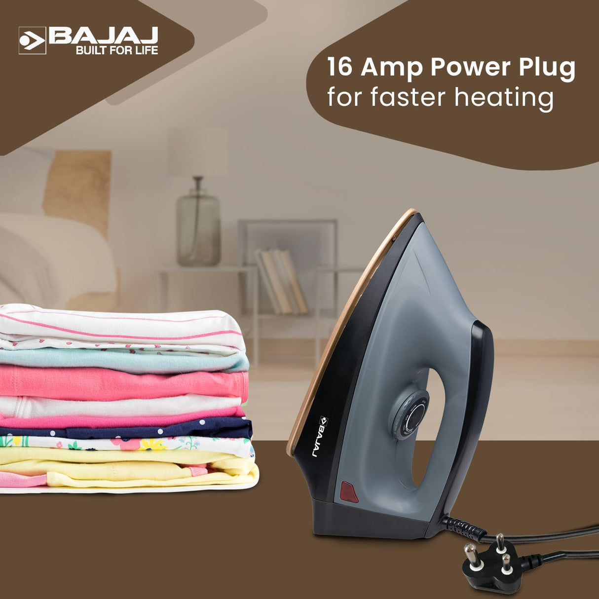 Bajaj Herculo 1100 Watts Dry Iron Black & Grey