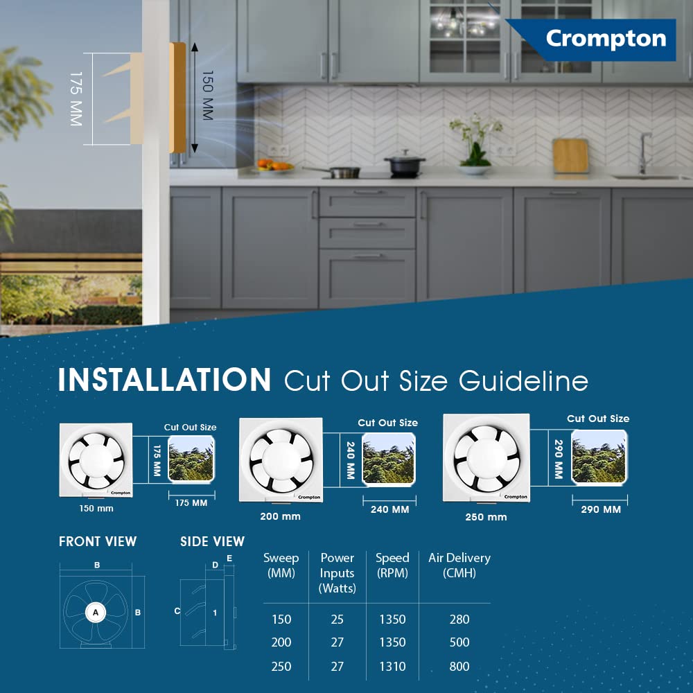 Crompton Brisk Air Neo 250 mm Exhaust Fan (White)
