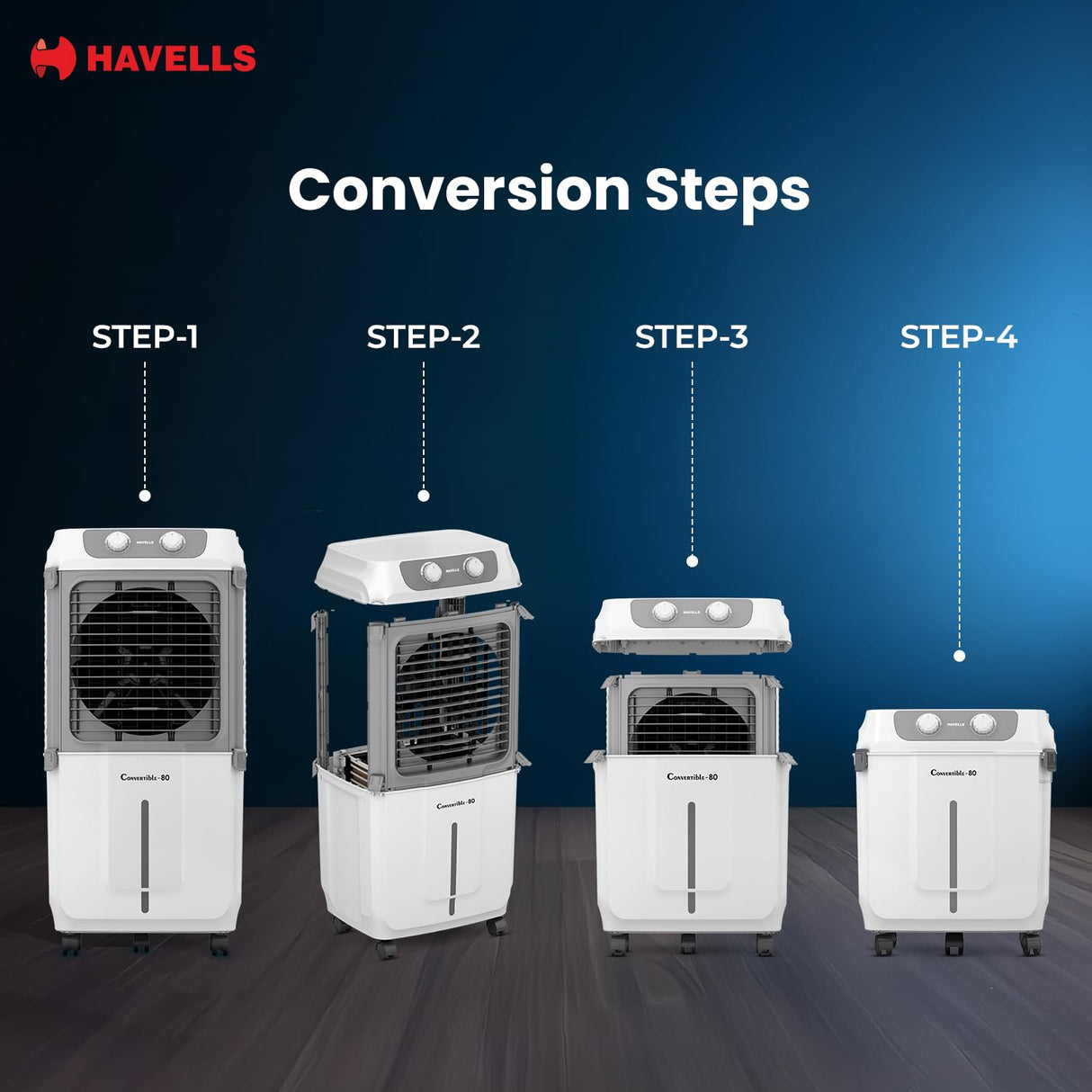Havells 2-in-1 Convertible 80 L Desert Air Cooler