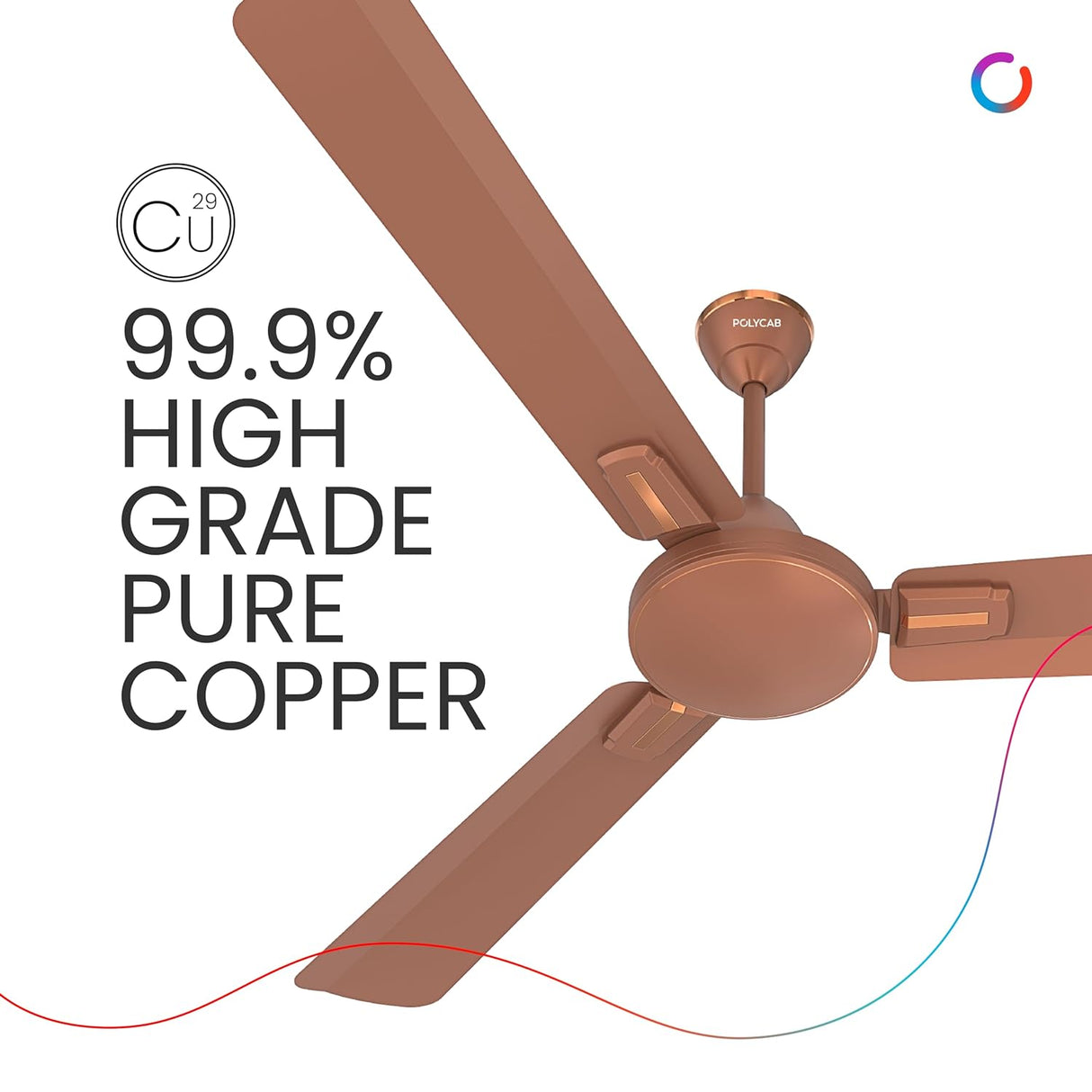 Polycab Vital Plus 1200mm Ceiling Fan (Metallic Copper)