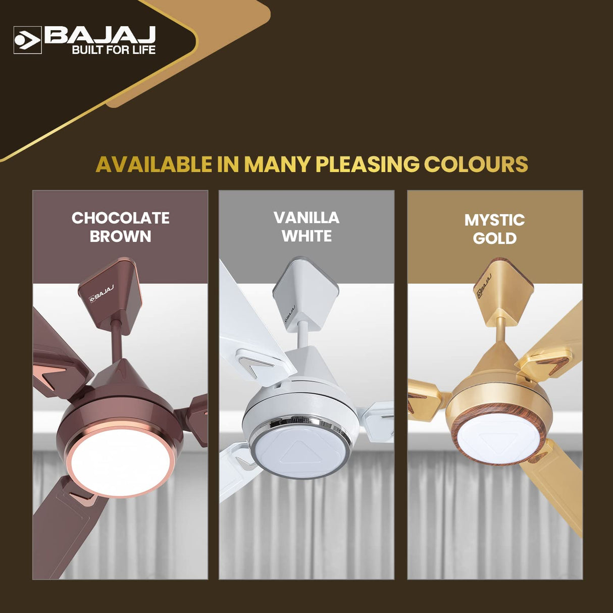 Bajaj Ventus EE 1200 Mm 1 Star Rated Energy Efficient Ceiling Fan (Vanilla White)