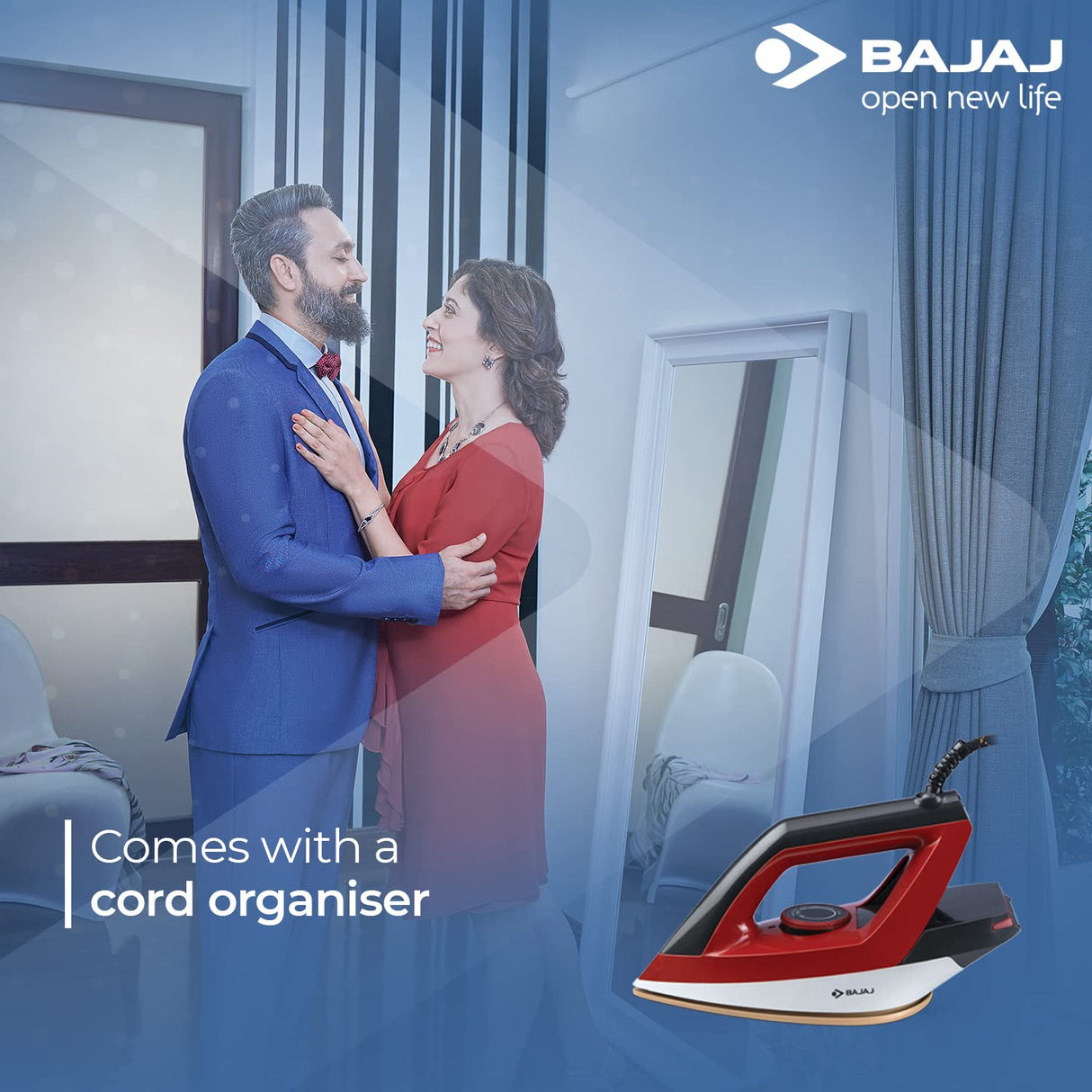 Bajaj Splendora 1100 Watts Dry Iron Red & Black