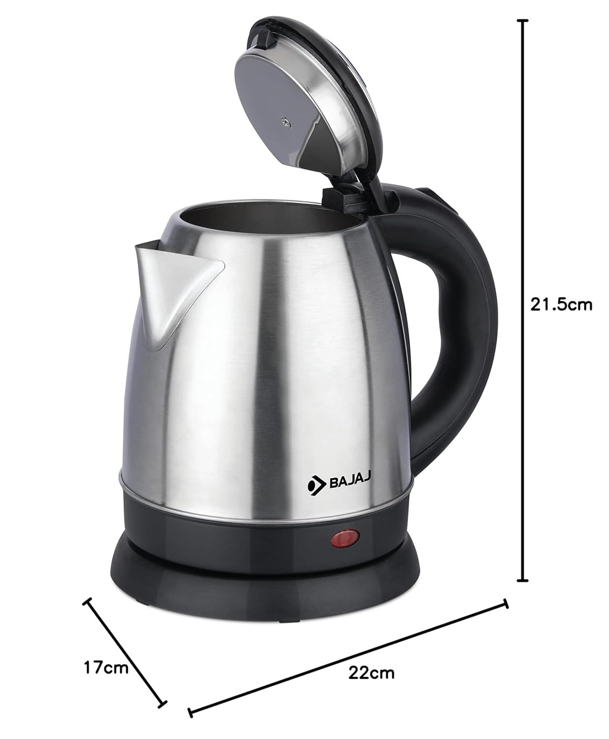 Bajaj Ktx 1.2 Litre Dlx Electric Kettle 1350W With Stainless Steel Body (Black)