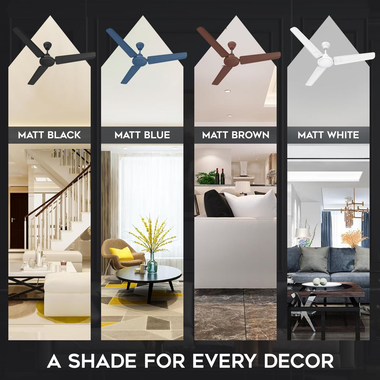 Polycab Nippy 1-Star 1200mm High Speed Ceiling Fan (Matt White)